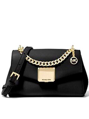 Michael Kors Lita Small Black Leather Crossbody Bag